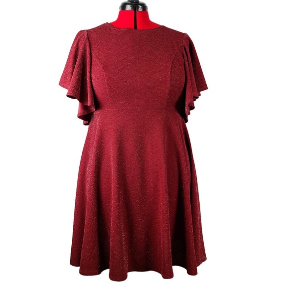 Dresses & Skirts - Silver Sparkling Red Mini Dress - Perfect for a Night on the Town